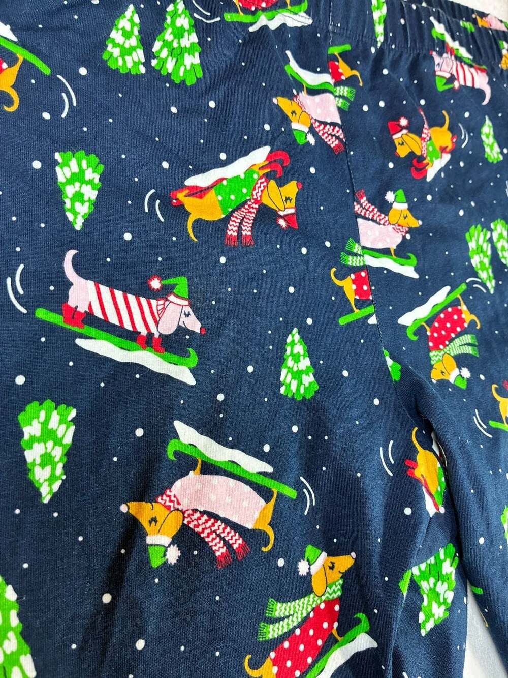 No Boundaries Christmas Dachshund Skiing Dog Leggings Size  Juniors XXL (19)